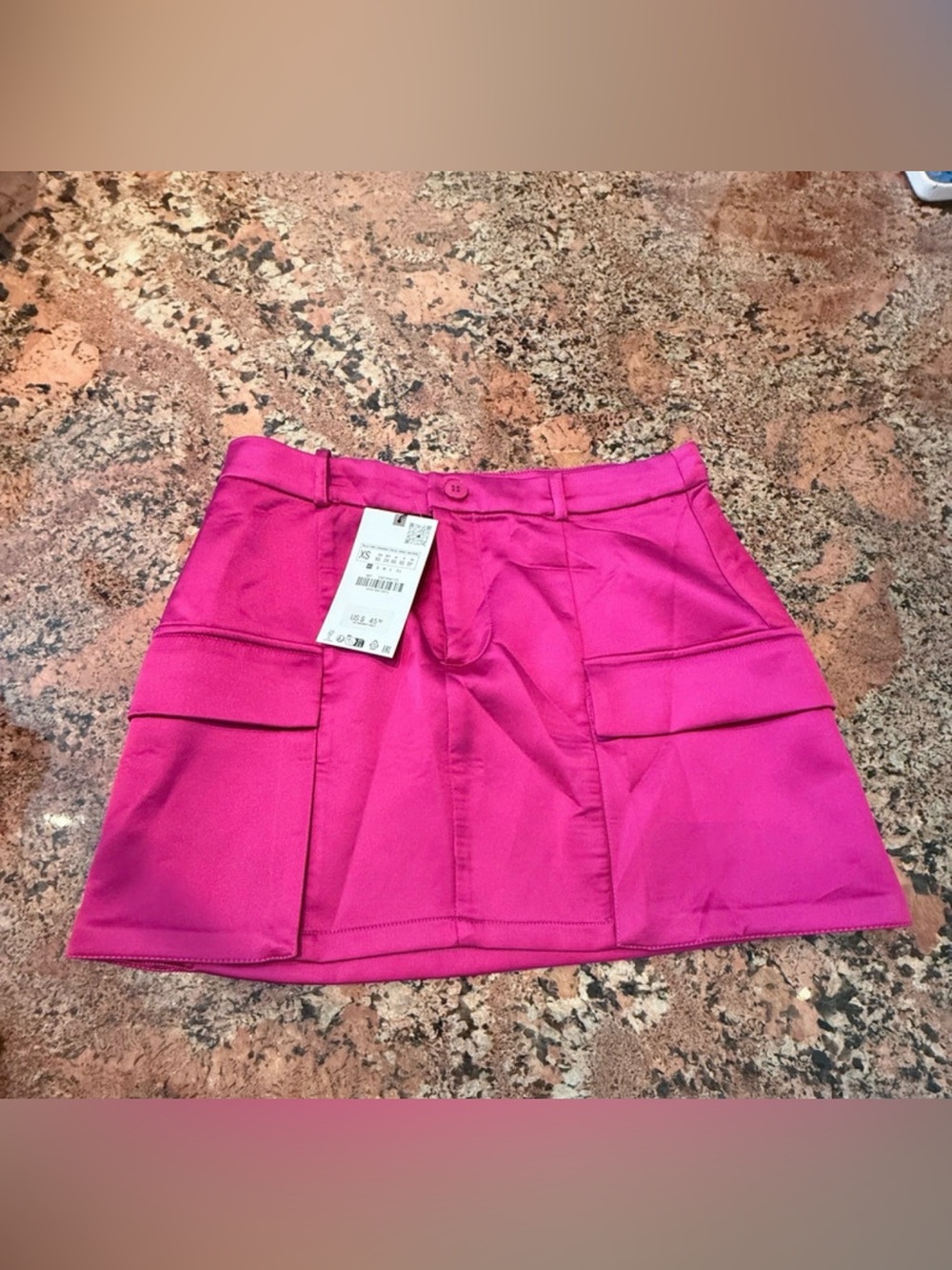 Zara Hot Pink Cargo Pocket Mini Skirt
